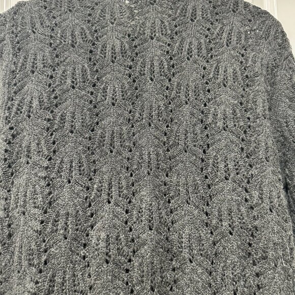 Ann Taylor Dark Grey Wool/Cashmere/ Blend Knit Shawl Collar Cardi, Size L - Picture 11 of 13